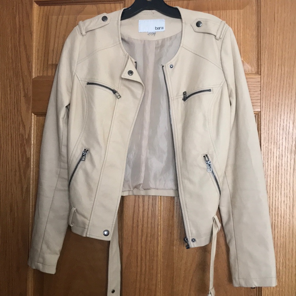 Faux leather moto jacket